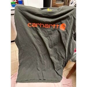 Carhartt Shirt Size 2XL Grey With Orange Writing